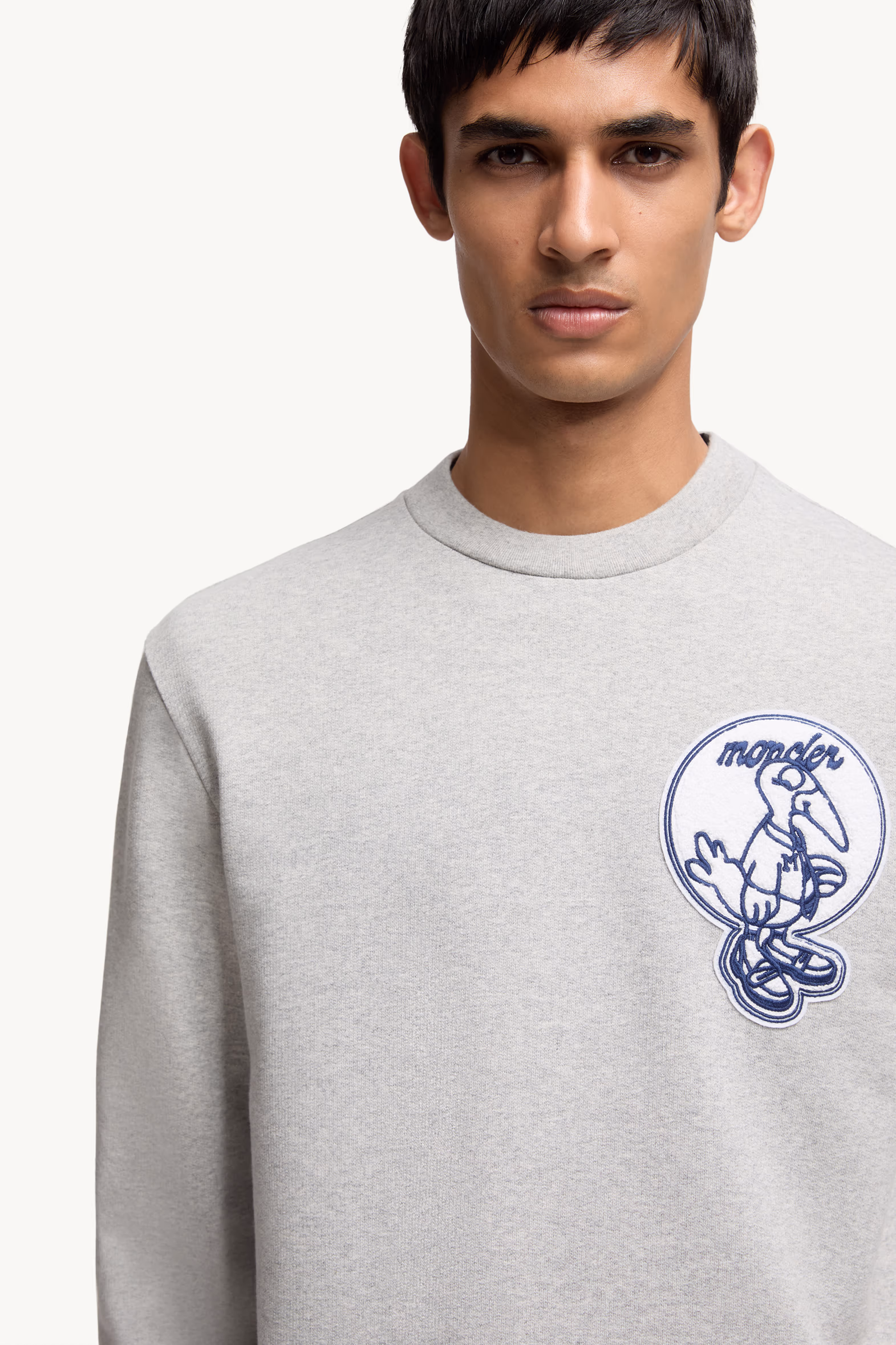 Mascot Patch Cotton Sweatshirt Men Grey Moncler 6